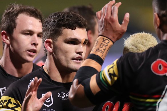 Nathan Cleary spent six hours in hospital the day before running riot against Souths to make sure the infection above his nose did not spread.