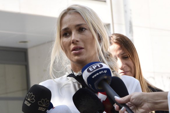 Macris' wife, Viktoria Karyda, wept outside the court after the sentence was delivered.