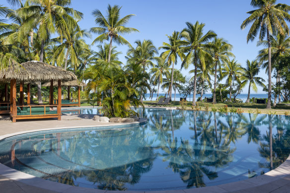 Pool escape … there are good reasons why Fiji is a favourite wedding destination.