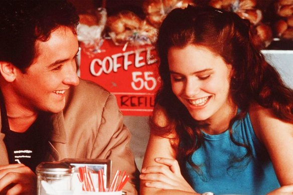 Skye with co-star John Cusack in the 1989 hit film <i>Say Anything</i>.