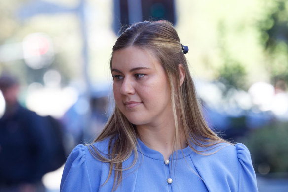 Brittany Higgins outside the Perth Supreme Court in March.