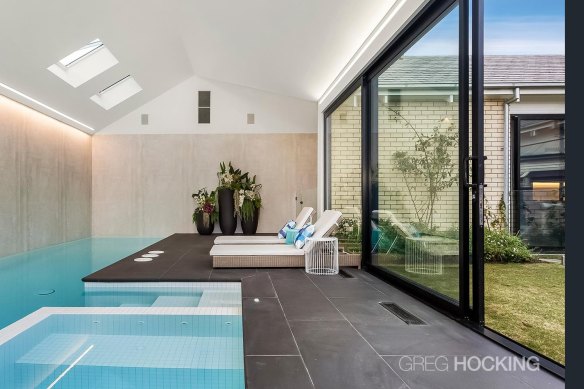 The indoor pool of the $3.8 million home.