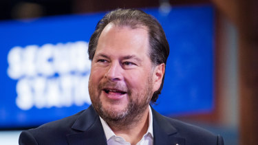 Salesforce CEO Marc Benioff. The deal would be the company's biggest-ever and comes after it acquired Tableau last year.