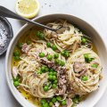 ***EMBARGOED FOR SUNDAY LIFE, NOVEMBER 17/19 ISSUE***
Adam Liaw recipe :Â Canned Tuna and Frozen Pea spaghetti
Photograph by William Meppem (photographer on contract, no restrictions)