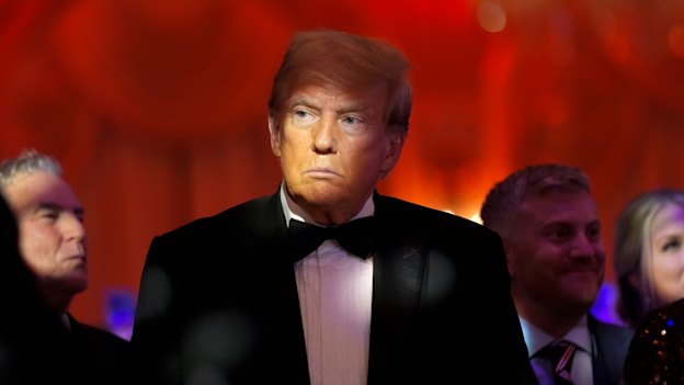 Donald Trump at his America First Policy Institute gala at his Mar-a-Lago estate. 