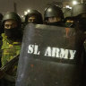 Sri Lankan army raids protest camp, demonstrators beaten