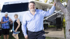 Stuart Lamont at a caravan park on the Sunshine Coast. A record-breaking 14 million caravan trips were taken by Australians in 2019, up 9 per cent on 2018.