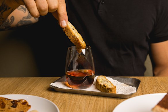 Much like an Italian Tim Tam slam, cantucci is often dunked in Vin Santo to soften these hard, rusk-like biscuits.