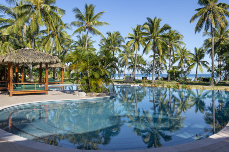 Pool escape … there are good reasons why Fiji is a favourite wedding destination.