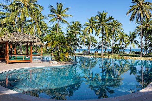 Pool escape … there are good reasons why Fiji is a favourite wedding destination.