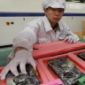 A Foxconn iPhone production line in  Shenzhen.