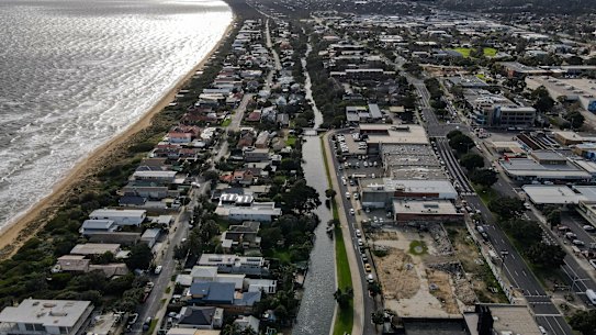 An aerial view of Frankston, where apartments up to 16-storeys tall have been approved.