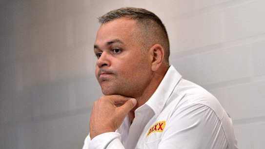 Broncos coach Anthony Seibold after Saturday night's shock loss to the Gold Coast Titans.