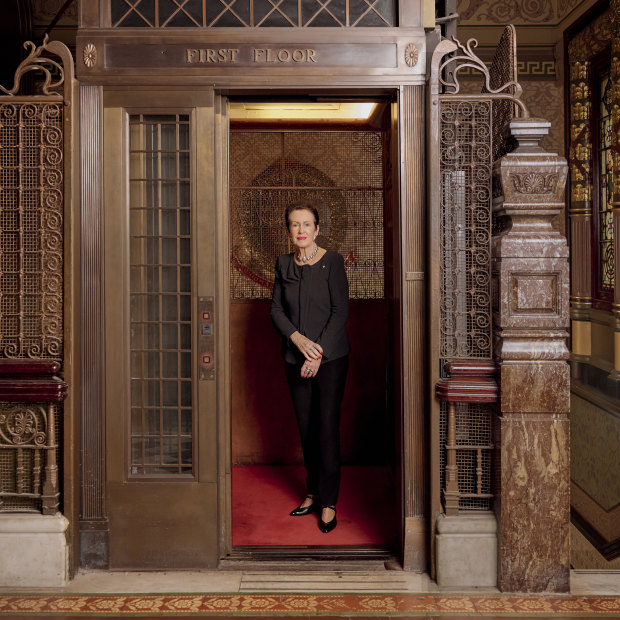 Clover Moore, pictured in Sydney’s Town Hall. There have been seven prime ministers, including the current one, since 2004 when she became Lord Mayor. 