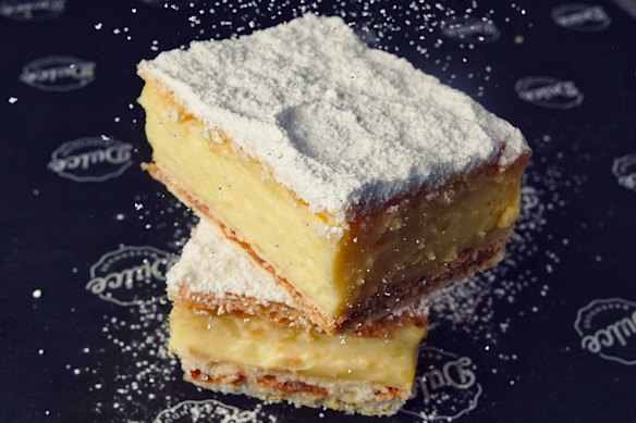 The perfect vanilla slice is found at Dulce Bakehouse, where the bottom layer is spread with dulce de leche.