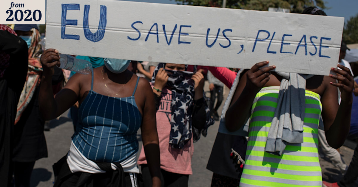 Merkel offers to help Moria camp refugees