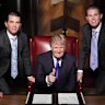 A simpler time: Donald Trump with his two sons, Donald jnr (left) and Eric on reality TV show The Apprentice.