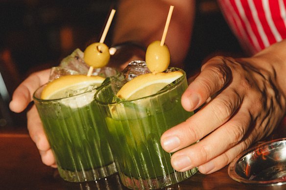 The green negroni is a tart, herbaceous addition. 