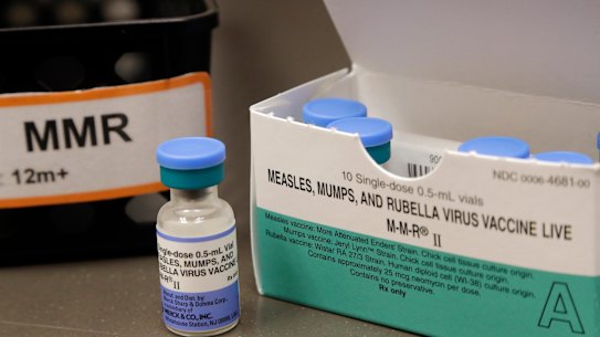 The measles, mumps and rubella vaccine.