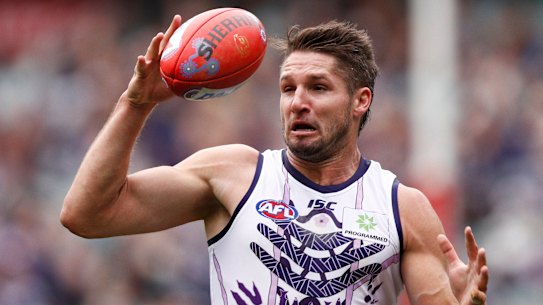 Stepping away: Fremantle forward Jesse Hogan.