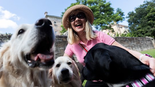 Louisa Larkin loves walking her dogs off-leash in Callan Park.