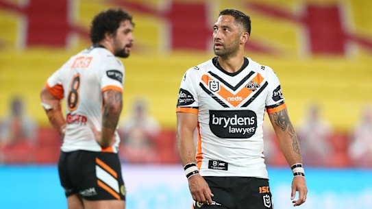 Benji Marshall during Sunday night's loss to the Gold Coast Titans.