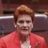 One Nation leader Pauline Hanson.
