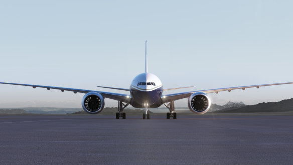 A Boeing 777X 