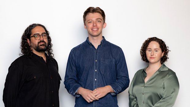 The Sydney Morning Herald’s Parramatta bureau team: Mostafa Rachwani, Anthony Segaert and Ellie Busby.