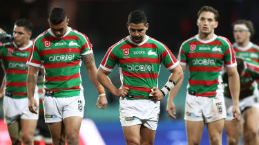 When defeat lingers: The Rabbitohs have had a week of sleepless nights to stew on their emphatic loss to the Roosters.