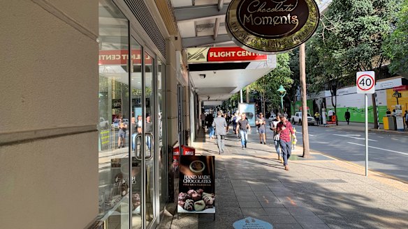 Chocolate Moments in Albert Street, days out from its closure after a running battle with the Cross River Rail Delivery Authority. 