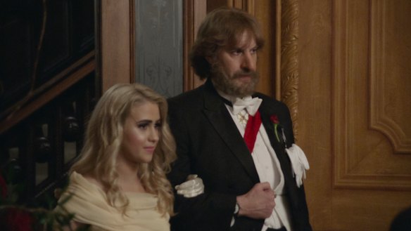 Maria Bakalova plays Borat’s daughter Tutar in Borat Subsequent Moviefilm. 