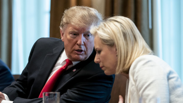 Kirstjen Nielsen travelled to the US-Mexico border. She was later pushed out as Secretary of Homeland Security.