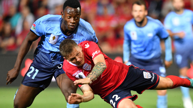 In the mix: Young striker Charles Lokolingoy is in line for a potential A-League start against Melbourne City.