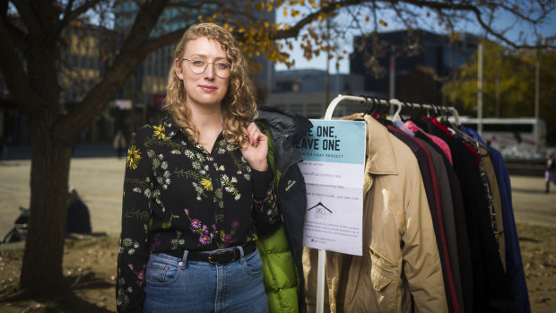Lauren Dreyar started the charity Take One, Leave One which allows rough sleepers to pick up coats at selected spots in Canberra for winter.