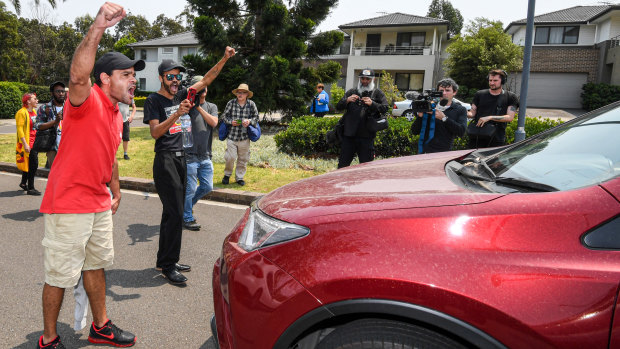 Mr Dungay's relatives stood in the street to prevent Peter Severin's car from leaving.