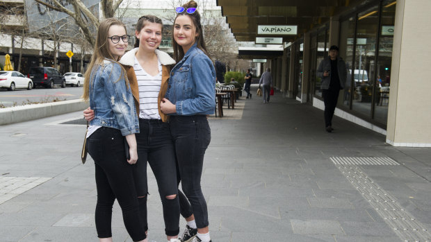 Jasmyn Beauman, 17, of Goulburn, Eliza Kristan, 15, of Canberra, and Tilly Kelly, 17, of Goulburn.