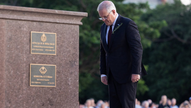 Prime Minister Scott Morrison in Darwin this morning.