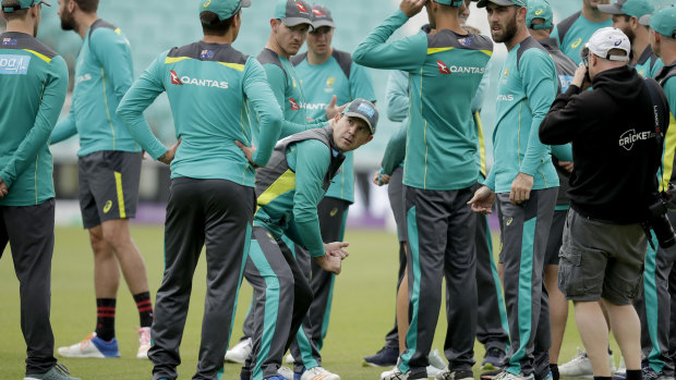 Ricky returns: Former Australian captain Ricky Ponting (centre) is assisting the Australian ODI side.