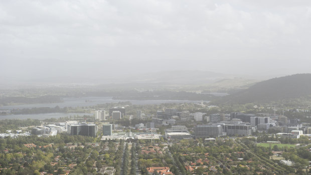 A dust storm covered the city last weekend in Canberra.
