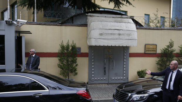 The Saudi Arabian consulate in Istanbul, which he entered to obtain a divorce papers. 