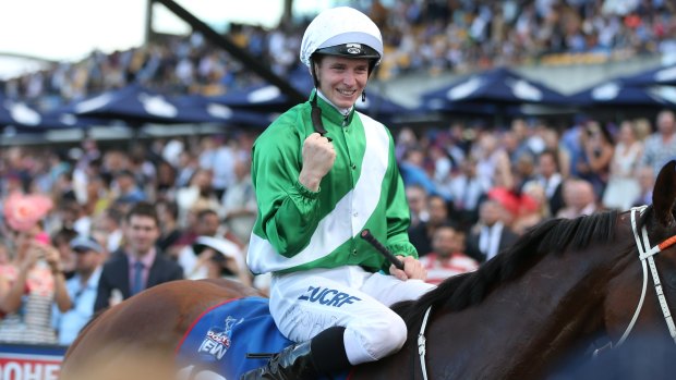 James McDonald after winning the Golden Slipper.