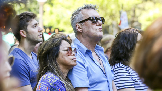 Rock icon Jimmy Barnes among the crowd on Saturday. 