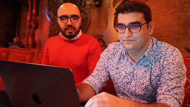 Certfa researchers Nariman Gharib, left, and Amin Sabeti gathered data on hacking attempts by Iranian operatives.