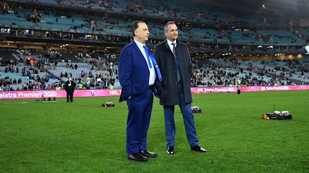 ARLC chairman Peter V’landys and CEO Andrew Abdo.