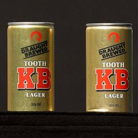 Two cans of KB Lager were displayed in tribute to Raudonikis.