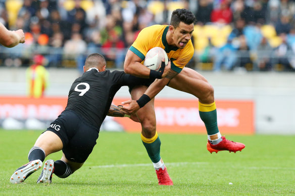 Matt To’omua during a Test last year against New Zealand. 