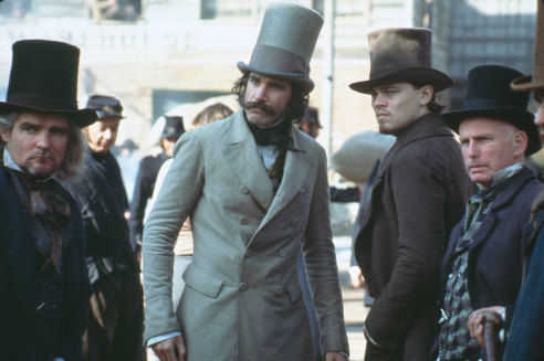 Daniel Day-Lewis, centre, chews some scenery as Bill the Butcher.