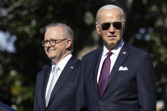 The greater nation? Anthony Albanese and US President Joe Biden.