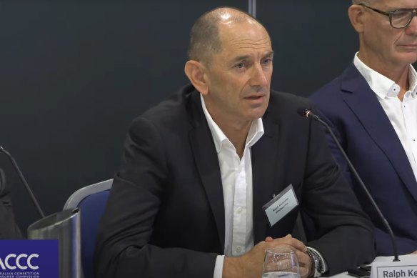 Ralph Kemmler, managing director of property at Woolworths, speaks at Monday’s public hearing.